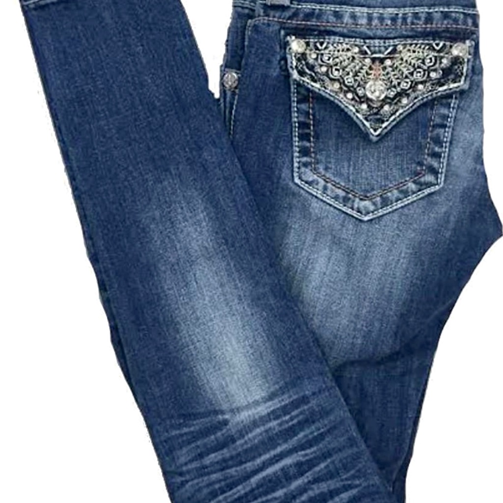 New Miss Me Embellished Flap Pocket Skinny Jeans